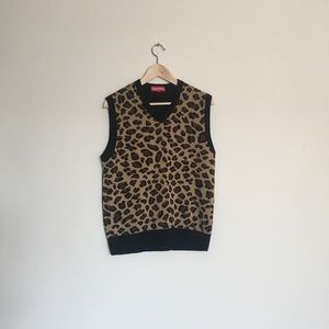 Supreme Knitted Vest In Leopard M 